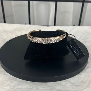 Whitehouseblackmarket Gold Crystal Pave Open Cuff Bracelet NWT